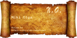 Niki Olga névjegykártya